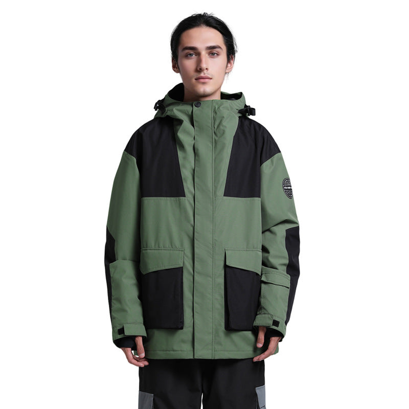 Ridgeline Colorblock Snow Jacket — Olive / Black front color image