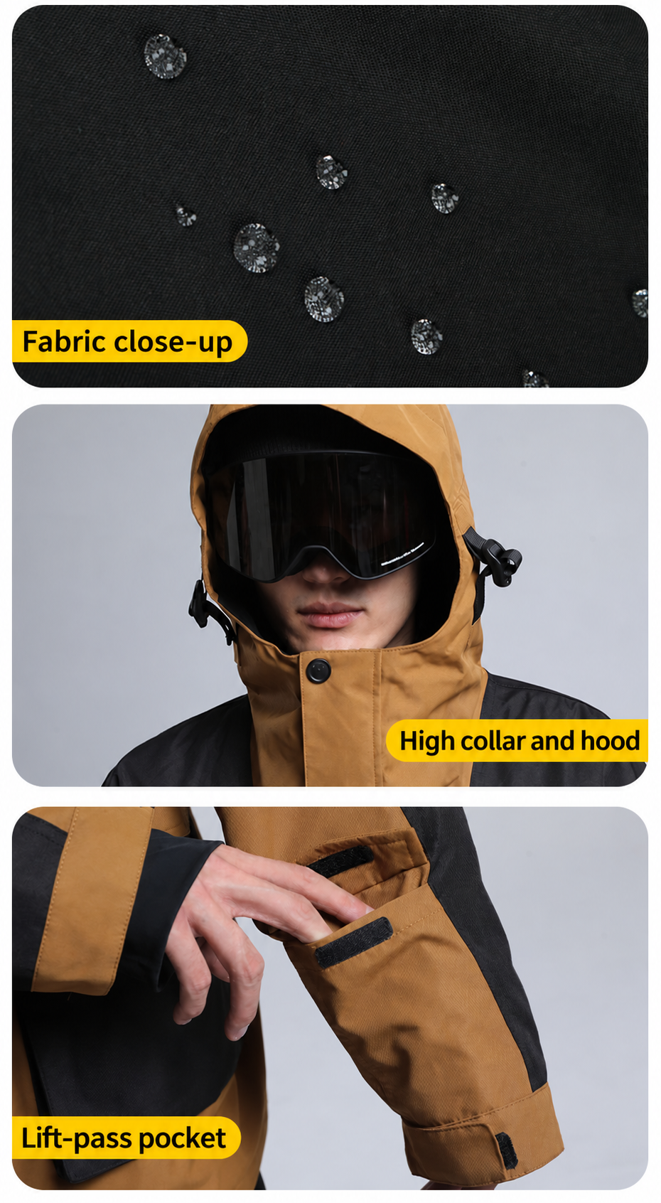 Ridgeline Colorblock Snow Jacket — Construction overview