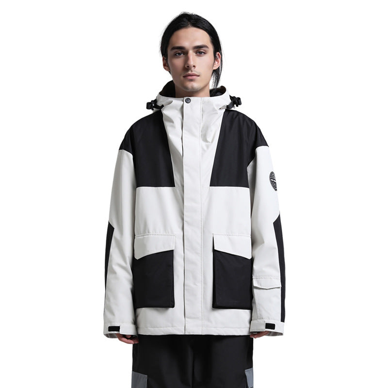 Ridgeline Colorblock Snow Jacket — White / Black front color image