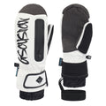 Shield Kevlar Wrist-Guard Snow Mittens in White, front product view