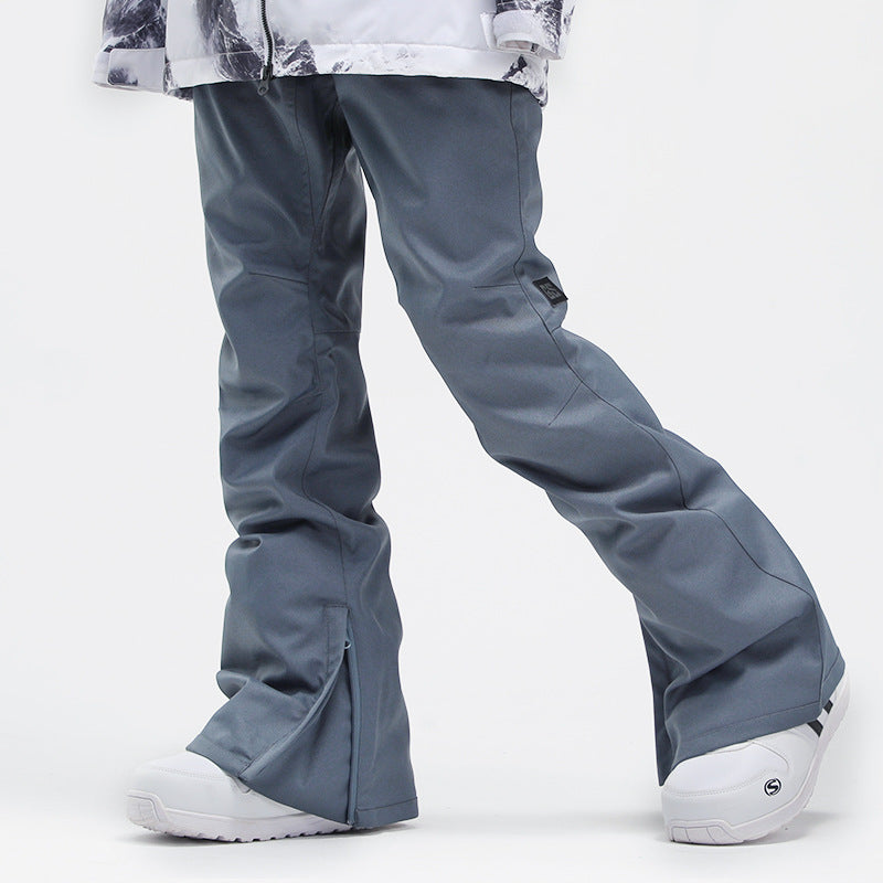 Slope Slim Drawcord Snow Pants — Blue Gray front color image