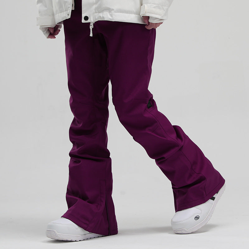 Slope Slim Drawcord Snow Pants — Burgundy front color image