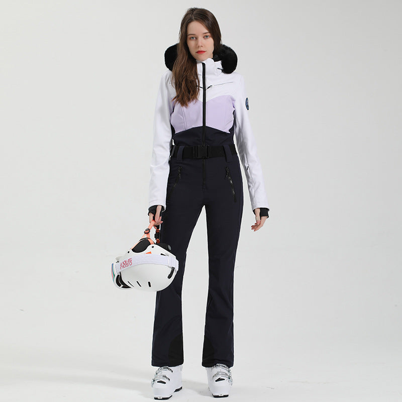 Solstice Colorblock Belted One-Piece Ski Suit product view 2