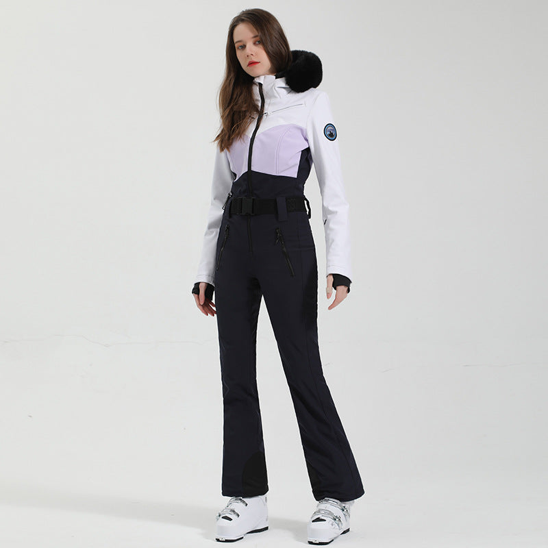 Solstice Colorblock Belted One-Piece Ski Suit product view 3