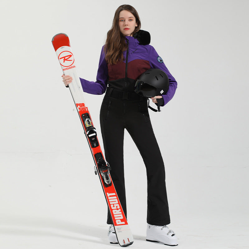 Solstice Colorblock Belted One-Piece Ski Suit product view 4