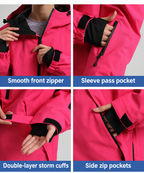 Storm Pullover Snow Jacket — front zipper, pass pocket, storm cuffs and side pockets