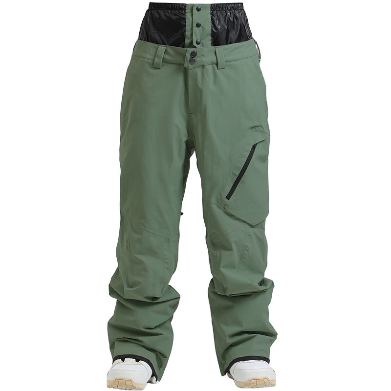 Summit High-Waist Utility Snow Pants — Army Green front color image
