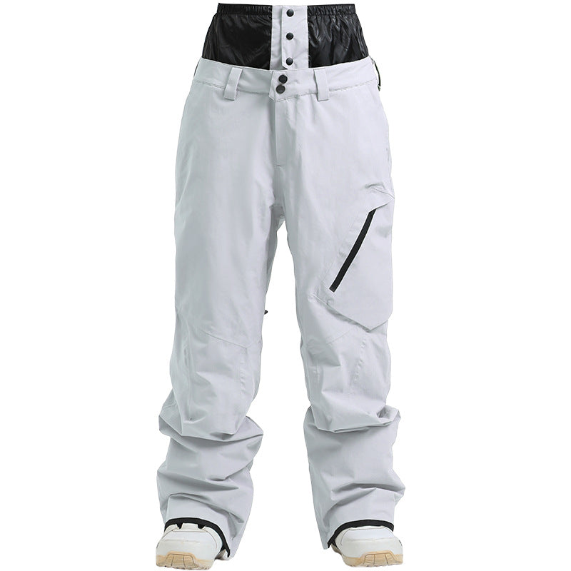 Summit High-Waist Utility Snow Pants — Gray White front color image