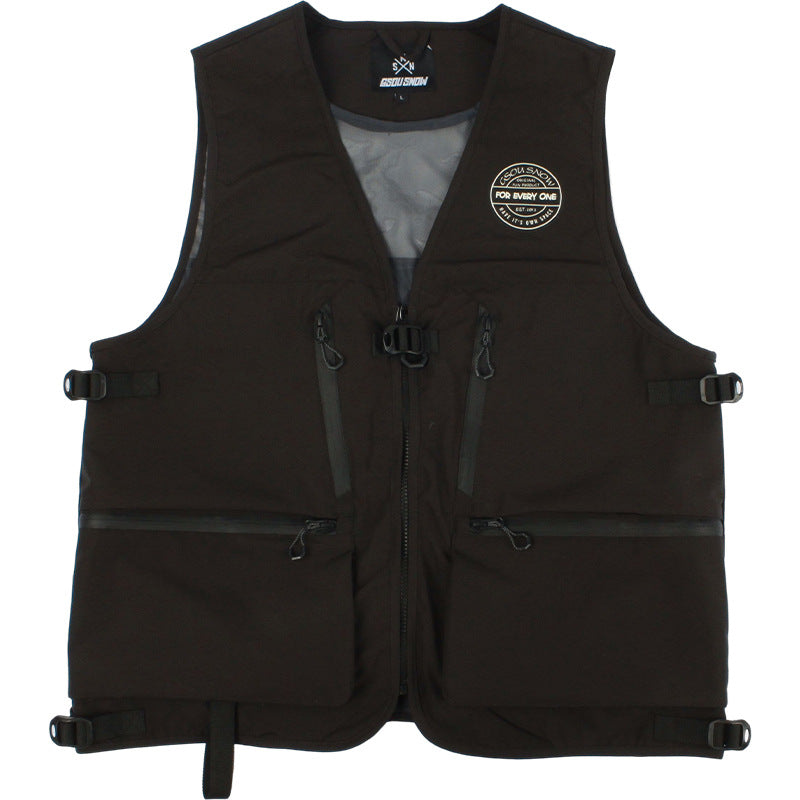 Summit Multi-Pocket Utility Snow Vest — Black front color image