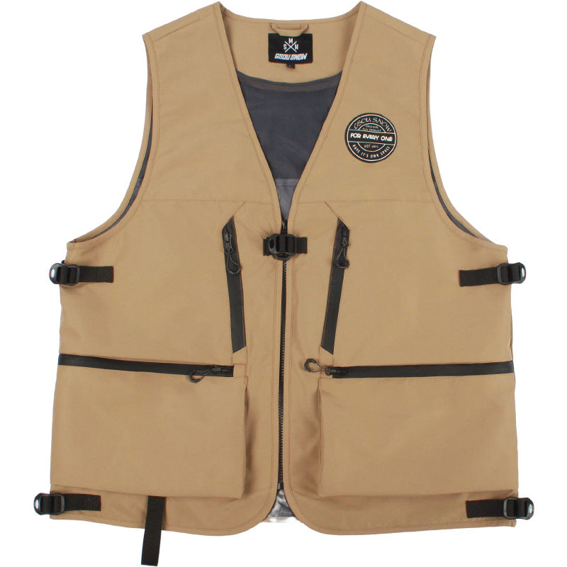Summit Multi-Pocket Utility Snow Vest — Khaki front color image