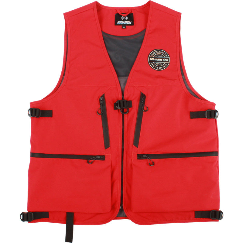 Summit Multi-Pocket Utility Snow Vest — Red front color image