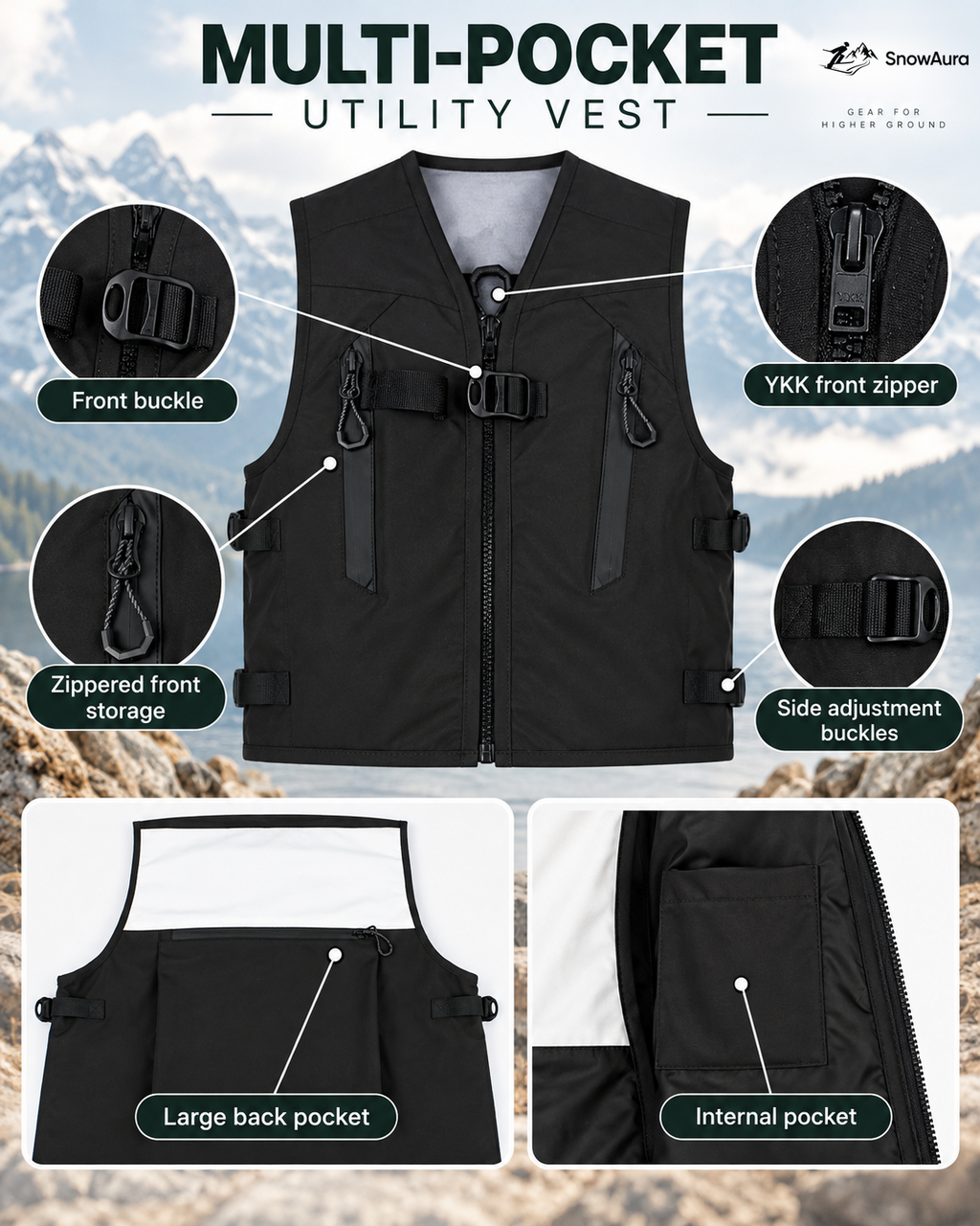 Summit Multi-Pocket Utility Snow Vest — Utility construction