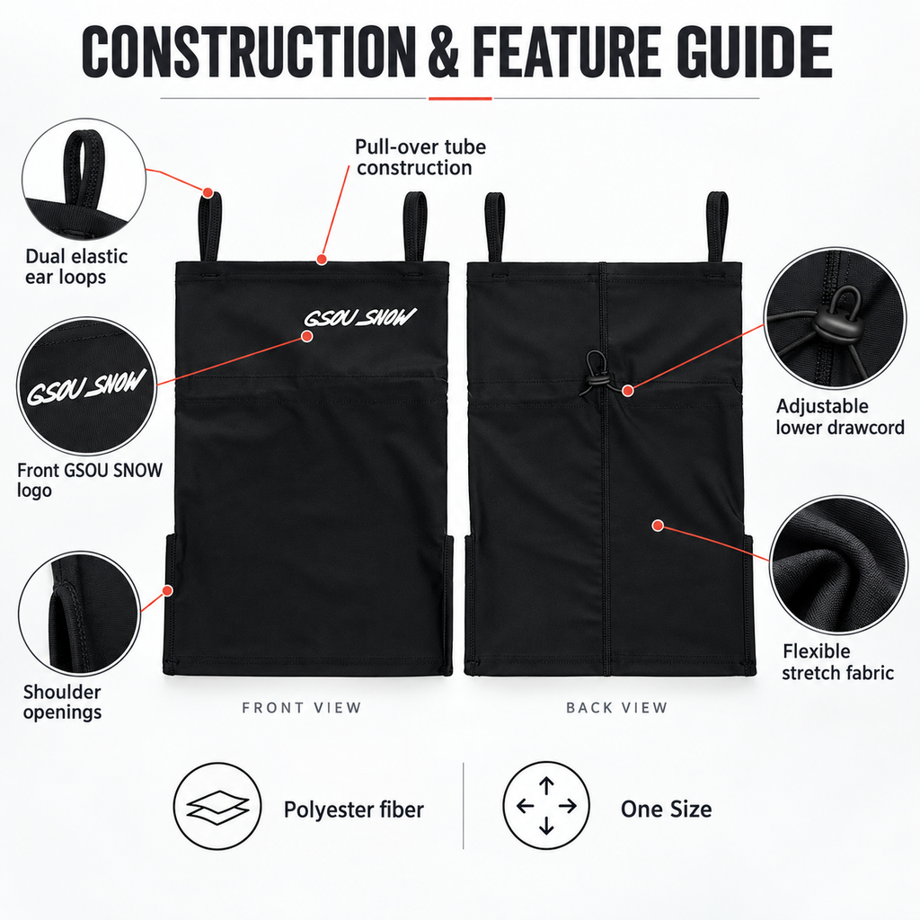 Summit Pullover Snow Face Cover — Construction overview