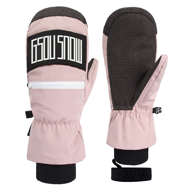 Summit Reinforced Snow Mittens — Pink front color image