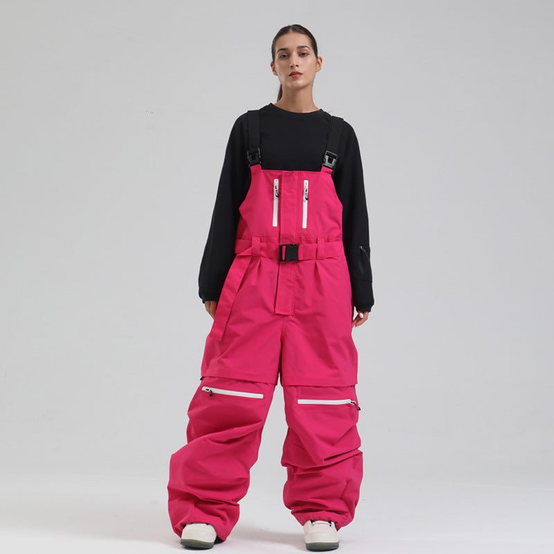Switchback Zip-Off Snow Bibs — Fuchsia color image