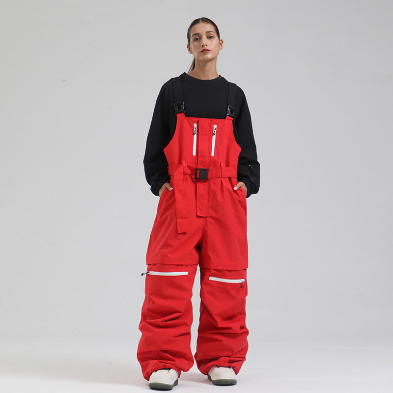 Switchback Zip-Off Snow Bibs — Red color image