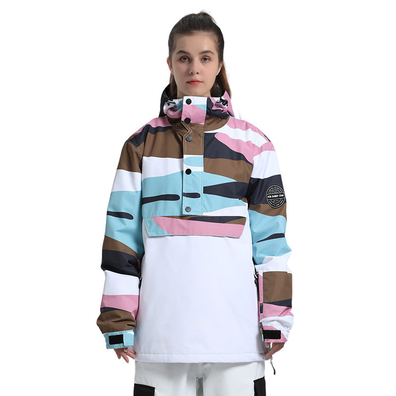 Terrain Colorblock Anorak Snow Jacket — Print White 489 front color image