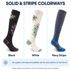 Thermal Knee-High Ski Socks — Solid and stripe colorways