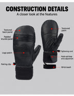 Timber Leather Insulated Snow Mittens