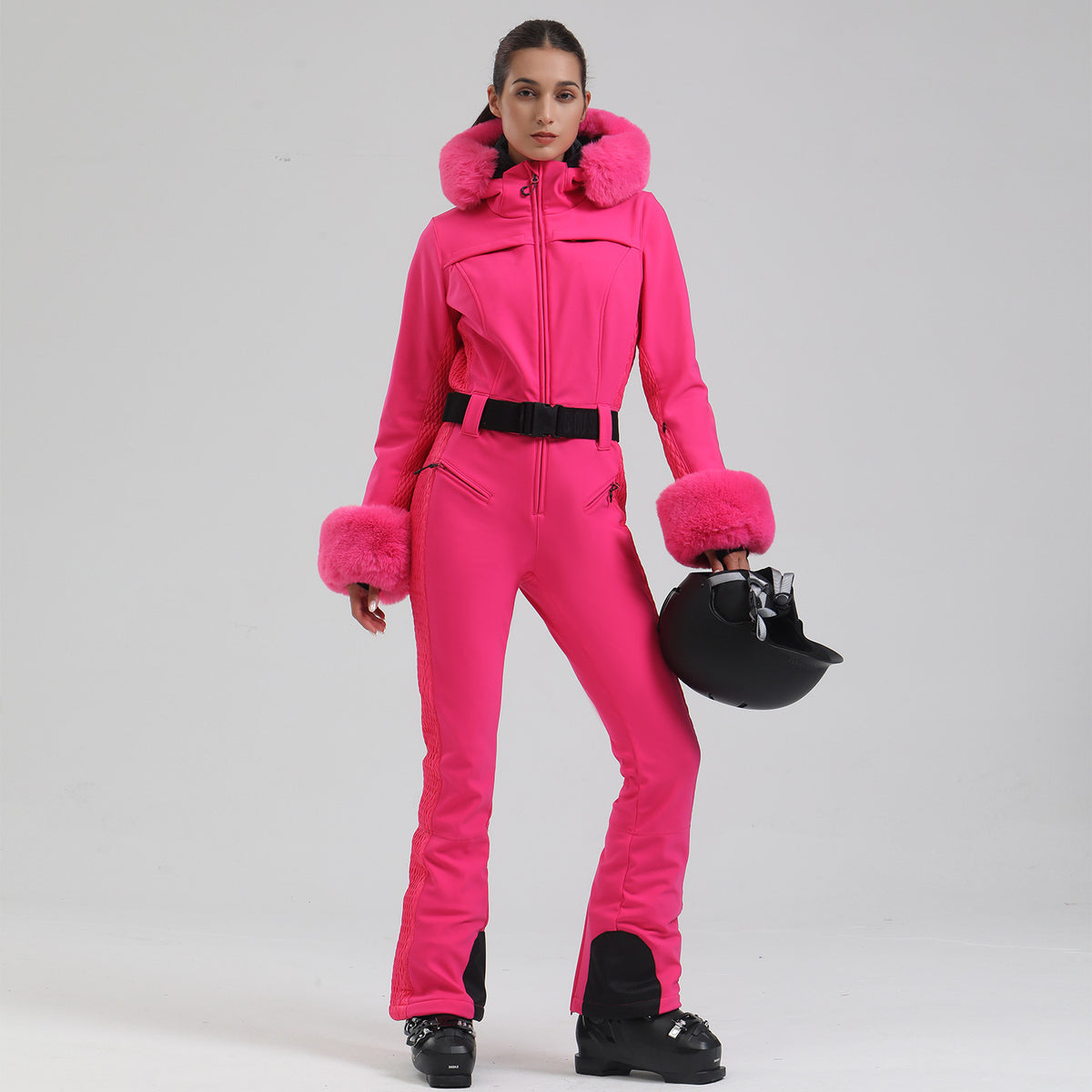 Vail Plush-Trim Stretch One-Piece Ski Suit product view 3