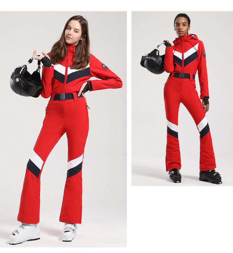 Velocity Chevron Belted One-Piece Ski Suit — detail view 5