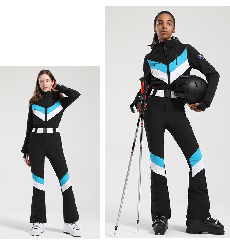 Velocity Chevron Belted One-Piece Ski Suit — detail view 8